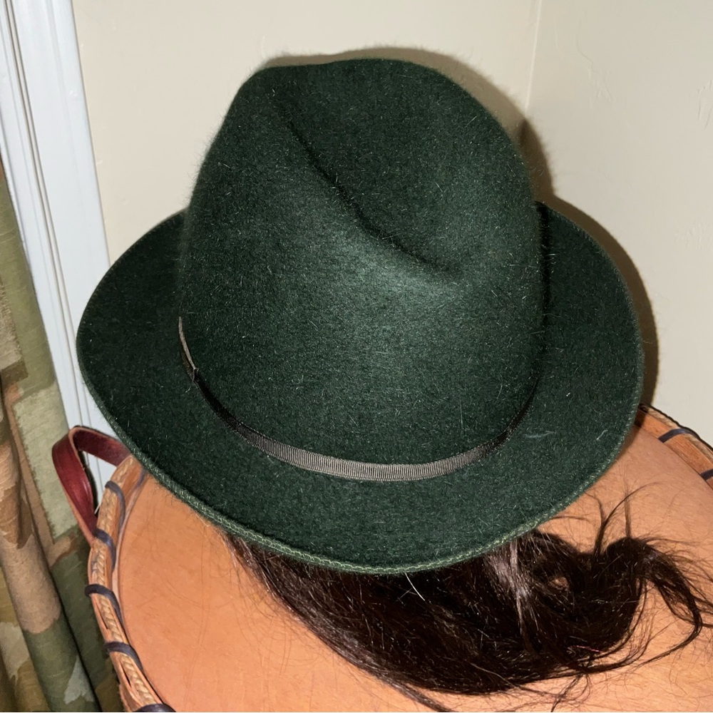Borsalino Traveller Fur Felt Fedora Hat Green Made in Italy Water Repellent 60 - Picture 4 of 14